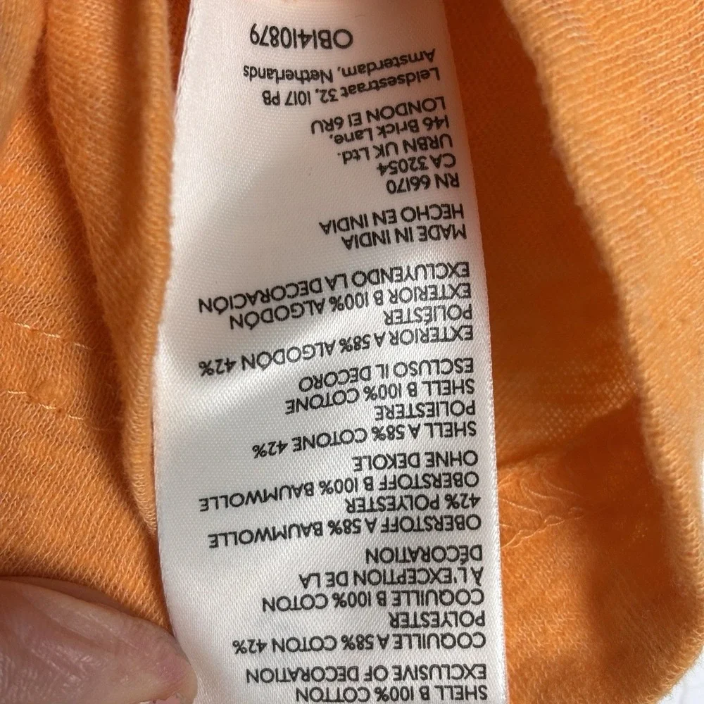 Free People Top Embroidered Tie Neck Carrot Ginger S‎ Flowy Boho Peasant